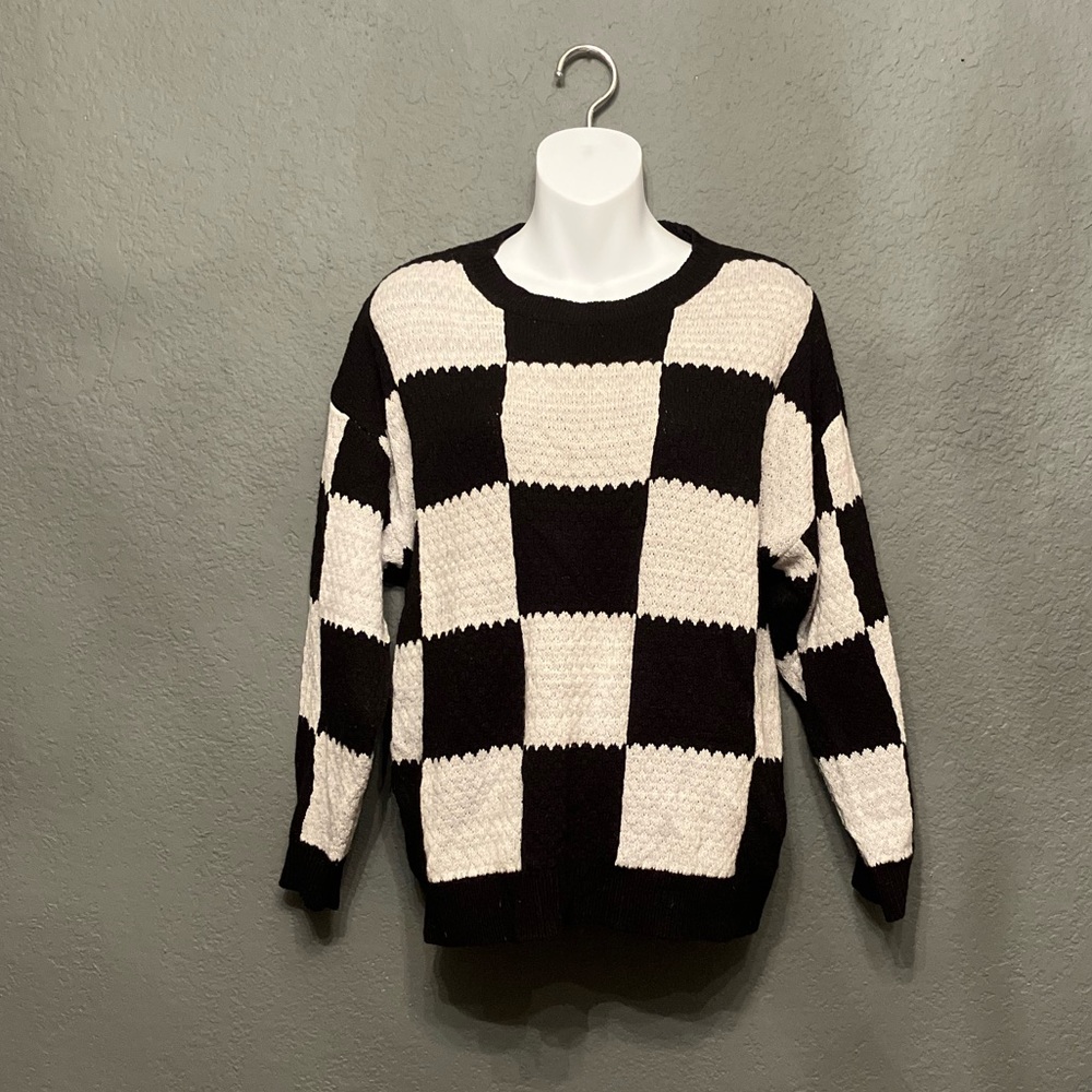 Gray and black checkered shirt